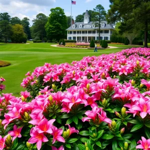 Vibrant flowers and greenery at Augusta National Golf Club