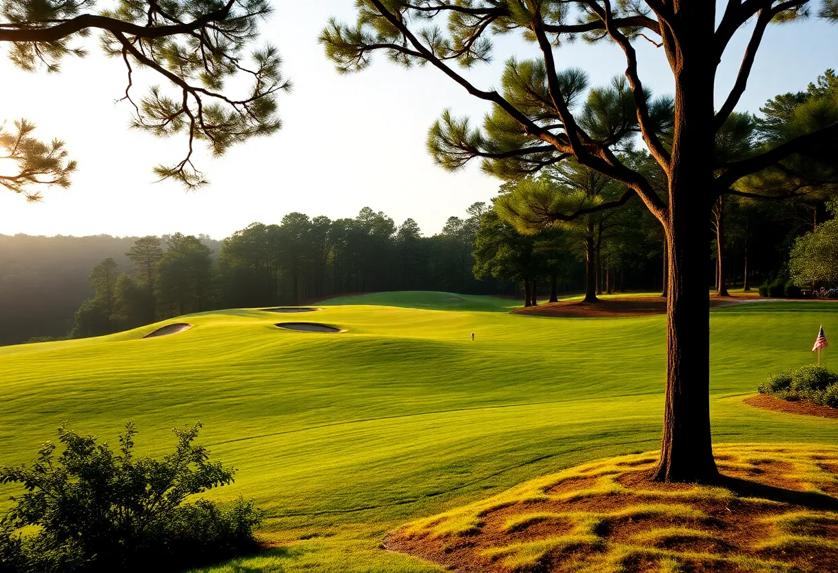 Scenic view of Augusta National Golf Club with proposed 19th hole area