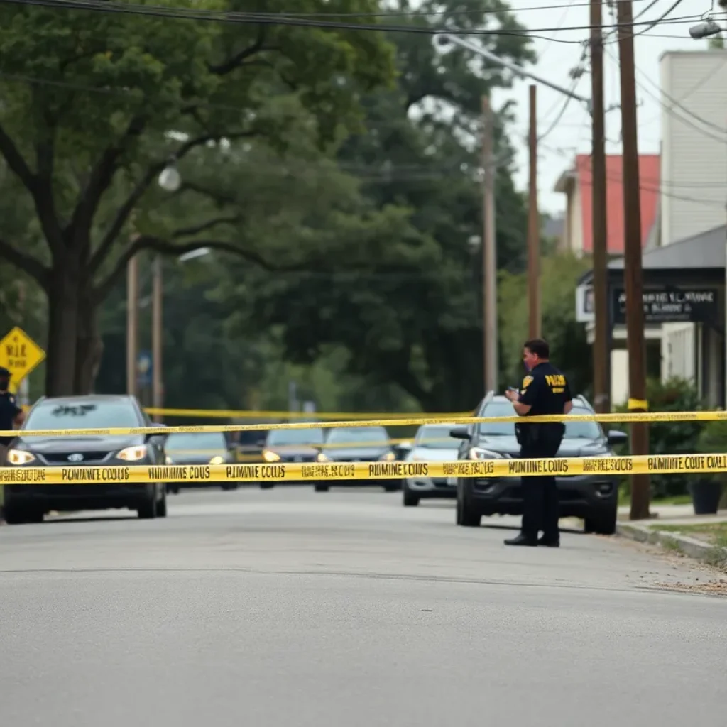 Police cordon at a shooting scene in Augusta