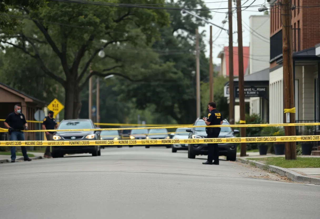 Police cordon at a shooting scene in Augusta