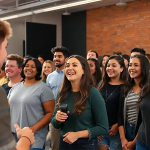 Aspiring actors auditioning at a casting call in Columbus, Georgia.
