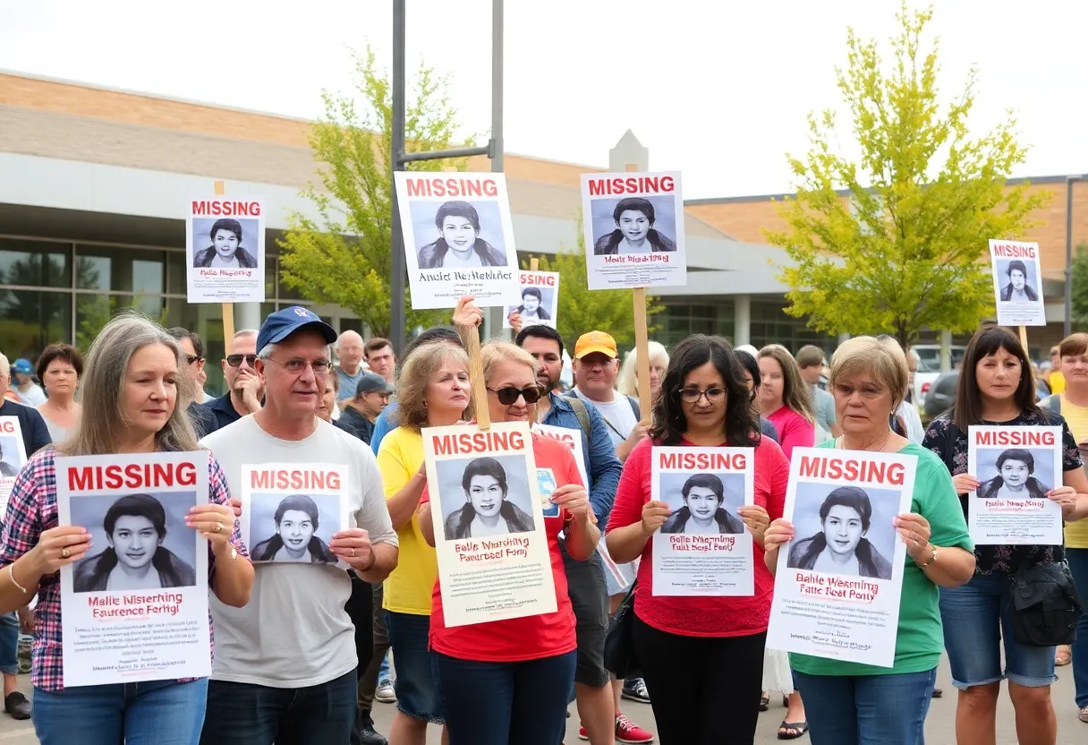 Community members engaging in awareness for missing person cases in Augusta.