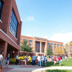 Students enjoying campus life at a Georgia college