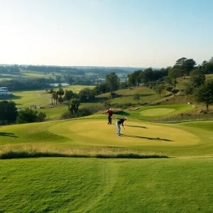 Golf course view during a junior amateur championship.