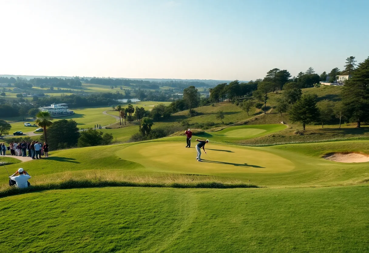 Golf course view during a junior amateur championship.