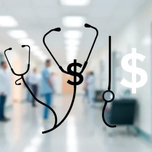 Illustration of health care fraud with medical symbols