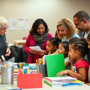 Community event for grandparents and grandchildren with school supplies