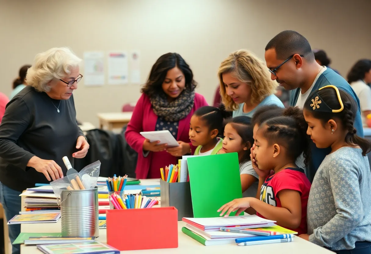 Community event for grandparents and grandchildren with school supplies
