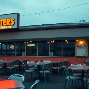 Exterior of a closed Hooters restaurant in Georgia