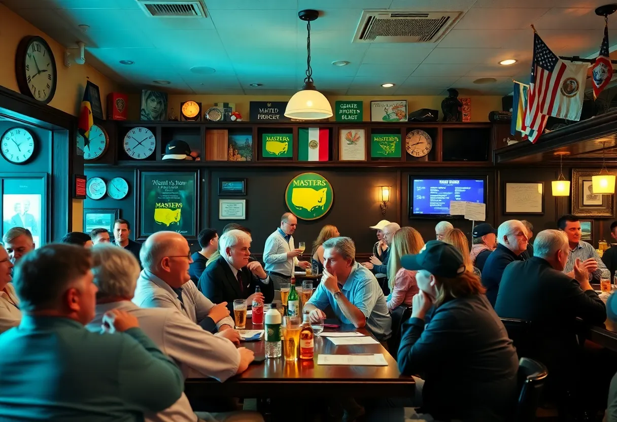 Interior of Hooters Augusta with golf fans enjoying the atmosphere