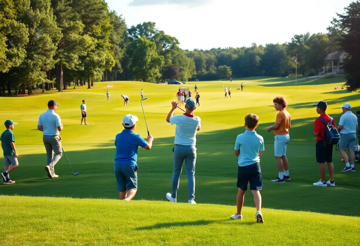 Young golfers competing in the U.S. Junior Amateur Championship