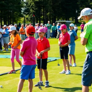 Young golfers competing at Augusta National Golf Club