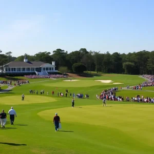 Spectators enjoying the Masters Tournament at Augusta National