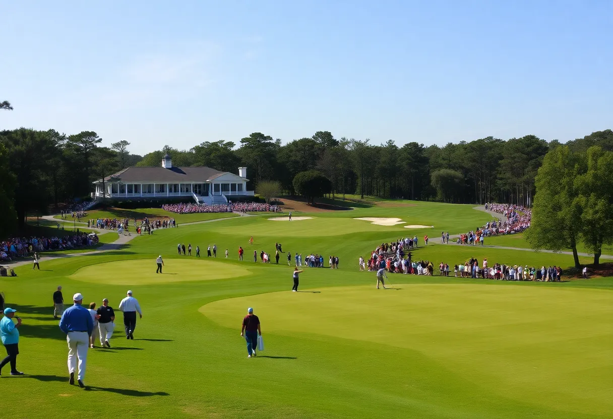 Spectators enjoying the Masters Tournament at Augusta National