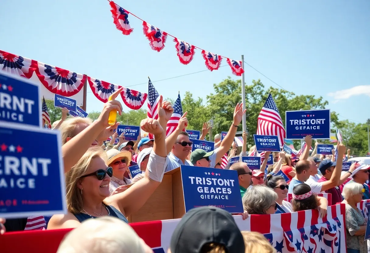 Supporters at Mike Collins campaign rally