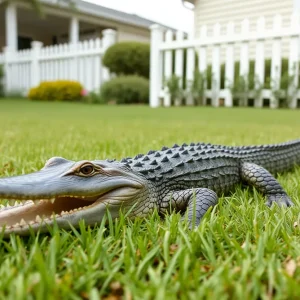 Three-foot alligator found in a residential yard
