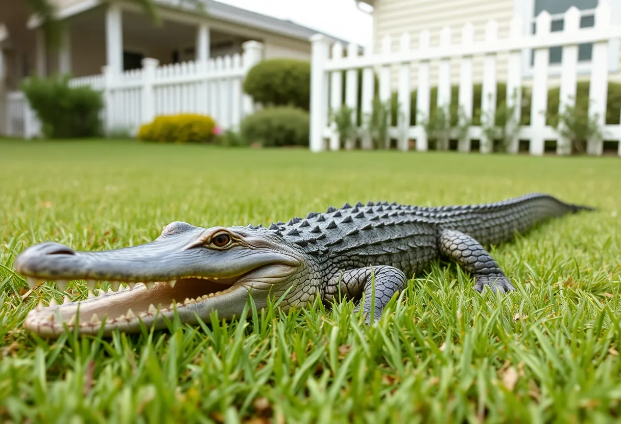 Three-foot alligator found in a residential yard