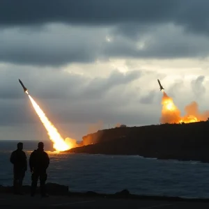 Missile tests conducted by North Korea on the eastern coast
