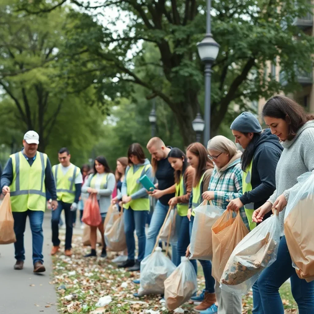 Community members participating in Augusta's Operation Cleanup initiative.