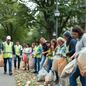 Community members participating in Augusta's Operation Cleanup initiative.