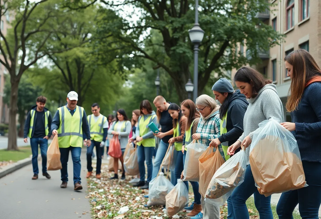 Community members participating in Augusta's Operation Cleanup initiative.