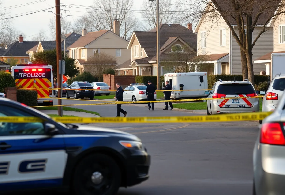 Police at a crime scene in Martinez neighborhood
