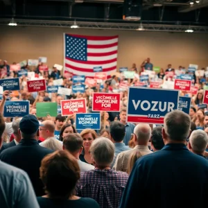 Crowd at a political rally in Georgia