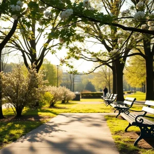 A serene park symbolizing community remembrance