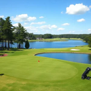 A golf resort enhancing the player experience with technology and scenic beauty.