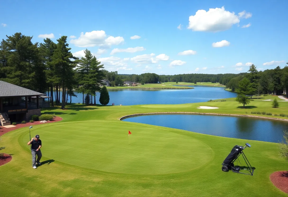 A golf resort enhancing the player experience with technology and scenic beauty.