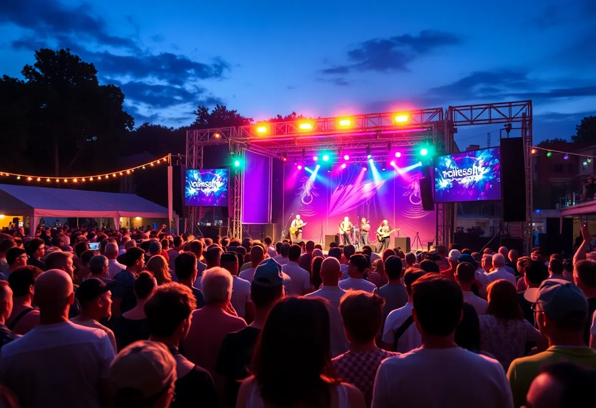 Crowd enjoying the Rock Fore! Dough Concert at Lady A Pavilion