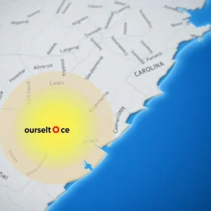 Map showing seismic activity in Edgefield, SC.