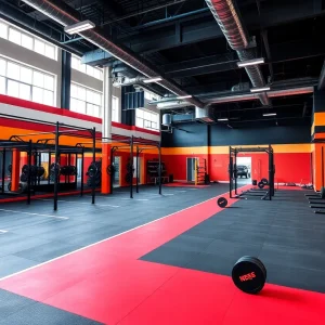 Interior view of the Al & Yvette Harris Sports Performance Center showcasing training facilities.
