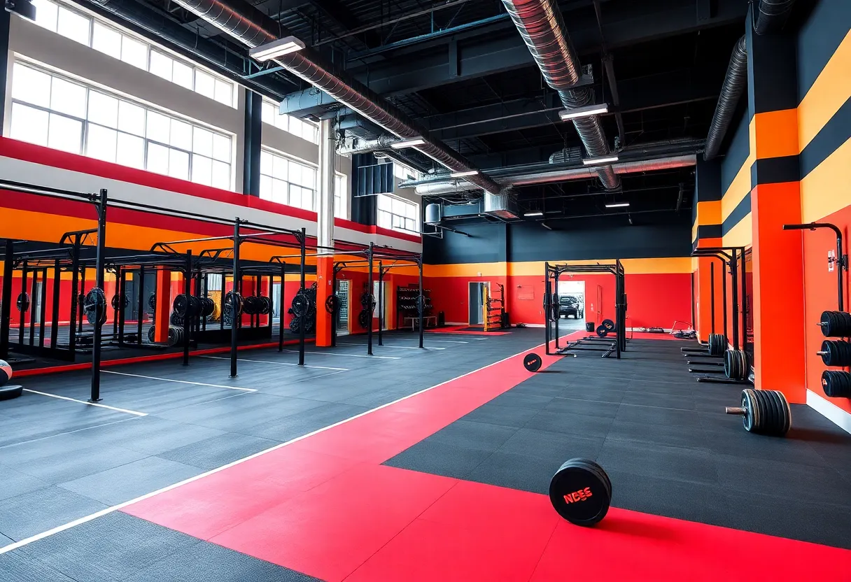 Interior view of the Al & Yvette Harris Sports Performance Center showcasing training facilities.