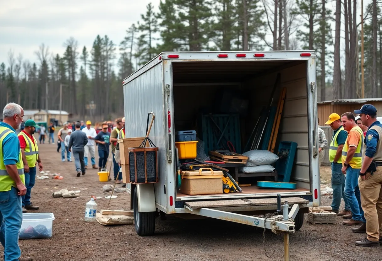 Community volunteers determined to aid despite theft of disaster response trailer