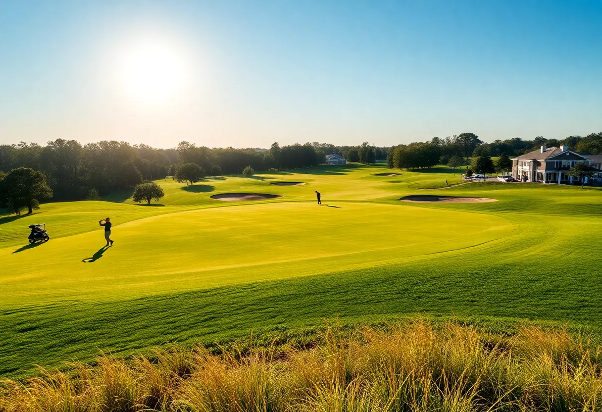 A vibrant scene from the U.S. Junior Amateur Championship at Trinity Forest Golf Club