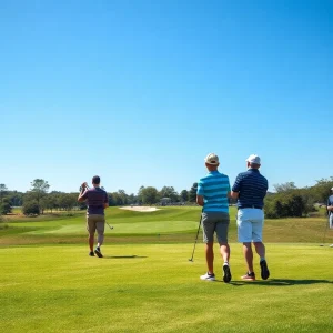 A scenic view of the Trinity Forest Golf Club during the U.S. Junior Amateur Championship.