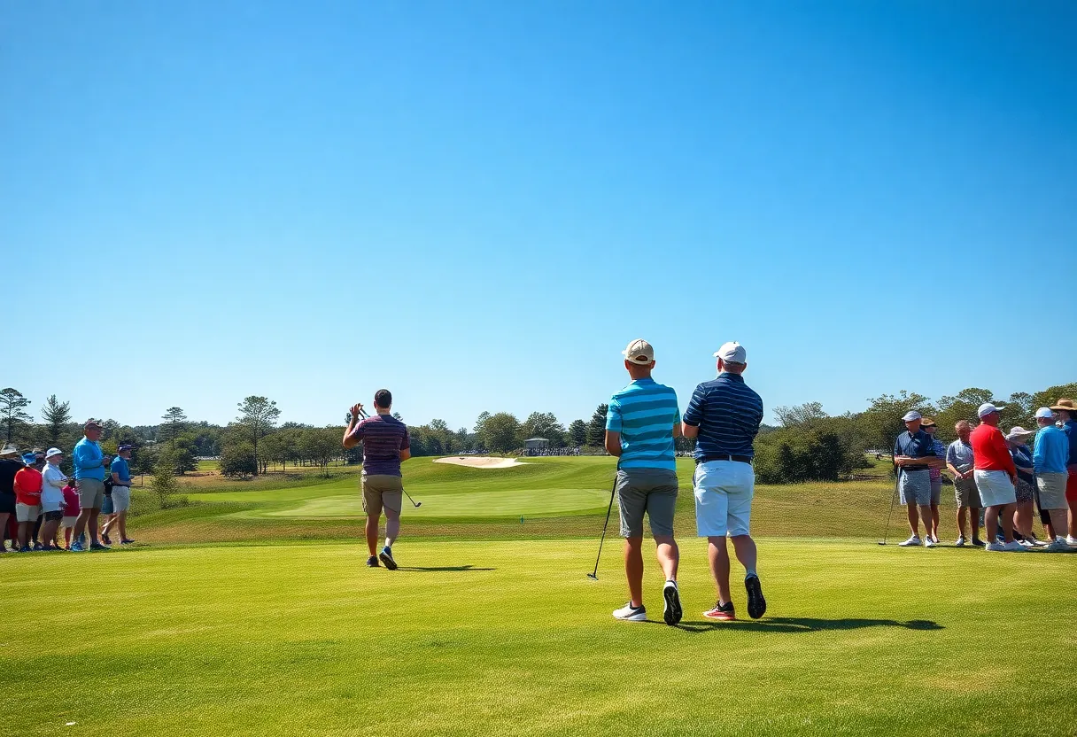 A scenic view of the Trinity Forest Golf Club during the U.S. Junior Amateur Championship.