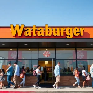 Exterior view of the new Whataburger restaurant in Columbia, SC