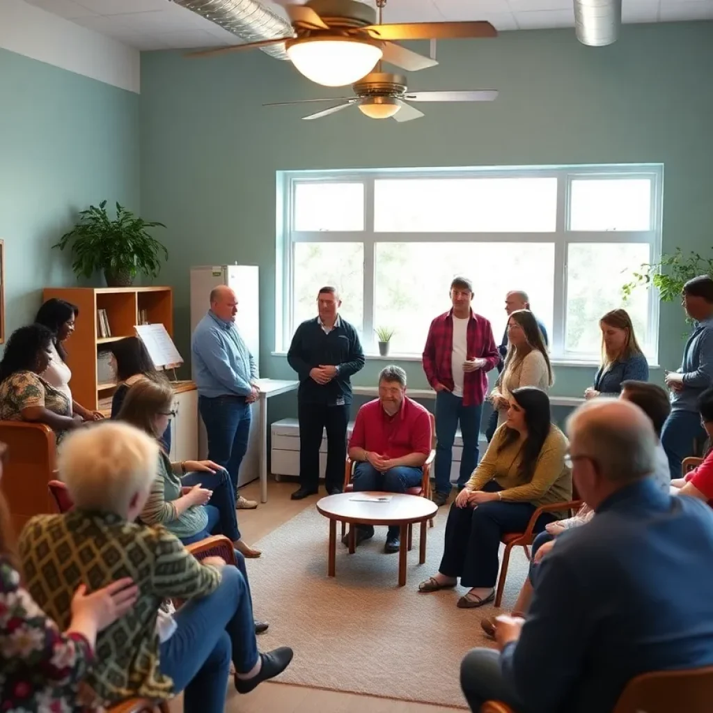 Community members participating in recovery programs at the new Access Center.