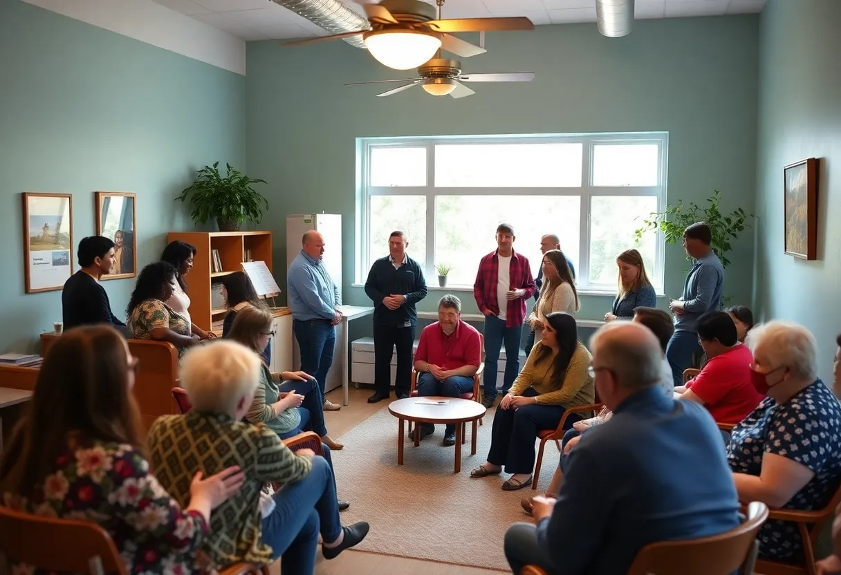 Community members participating in recovery programs at the new Access Center.