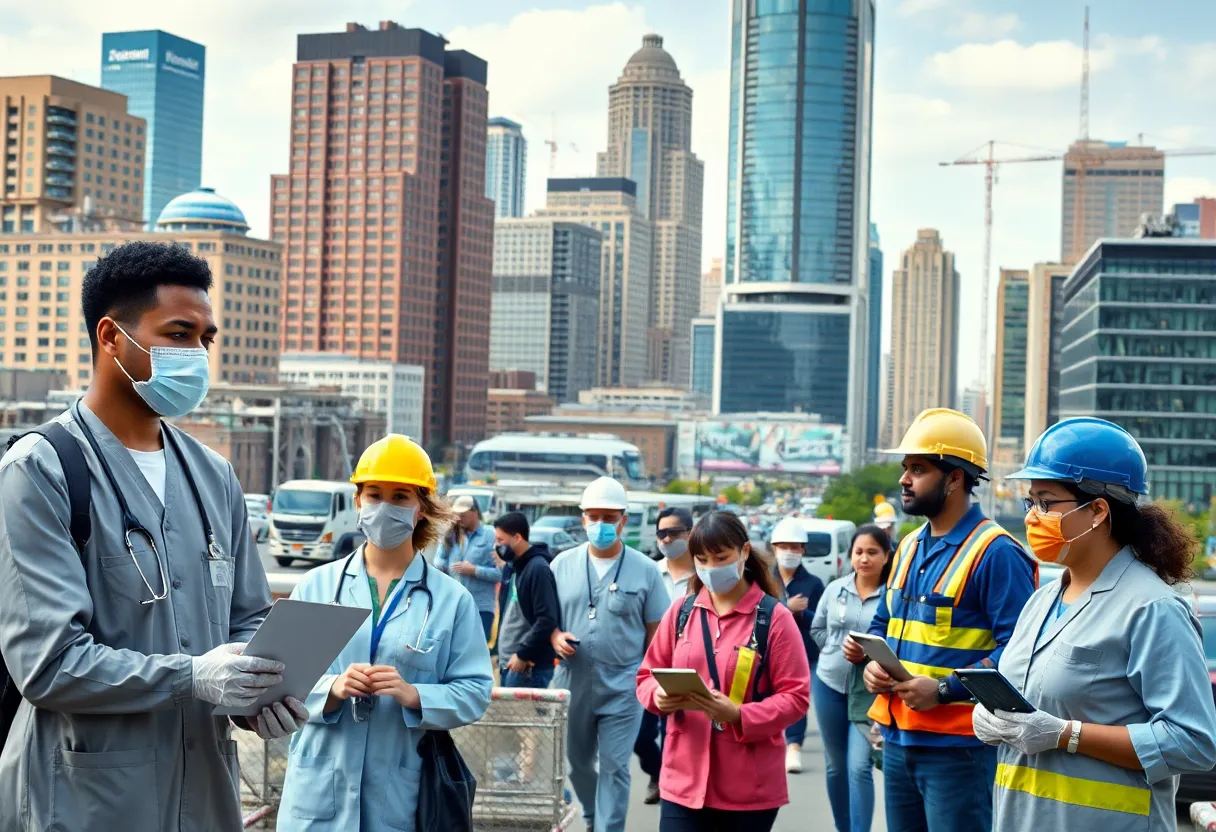 Atlanta Georgia showcasing diverse workers in various industries