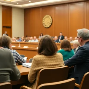 Residents engaged in discussion at budget meeting