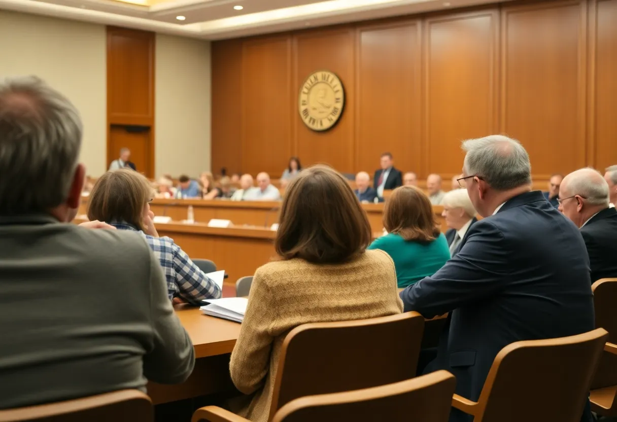 Residents engaged in discussion at budget meeting