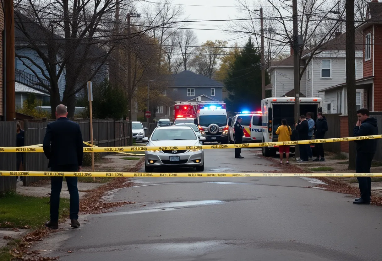 Crime scene in Augusta with police presence