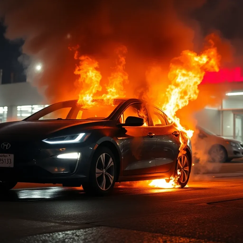 Fire at car dealership linked to electric vehicle