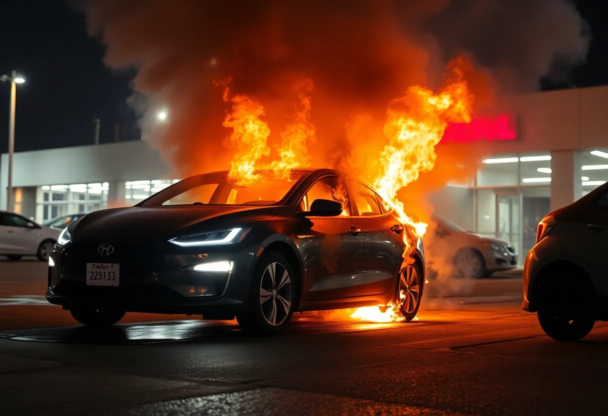 Fire at car dealership linked to electric vehicle