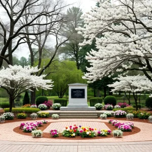 Memorial area in Augusta, Georgia, surrounded by nature