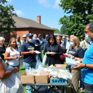 Community members participating in National Overdose Awareness Day event in Augusta