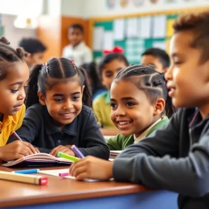 Students in a diverse classroom at a private school in Augusta